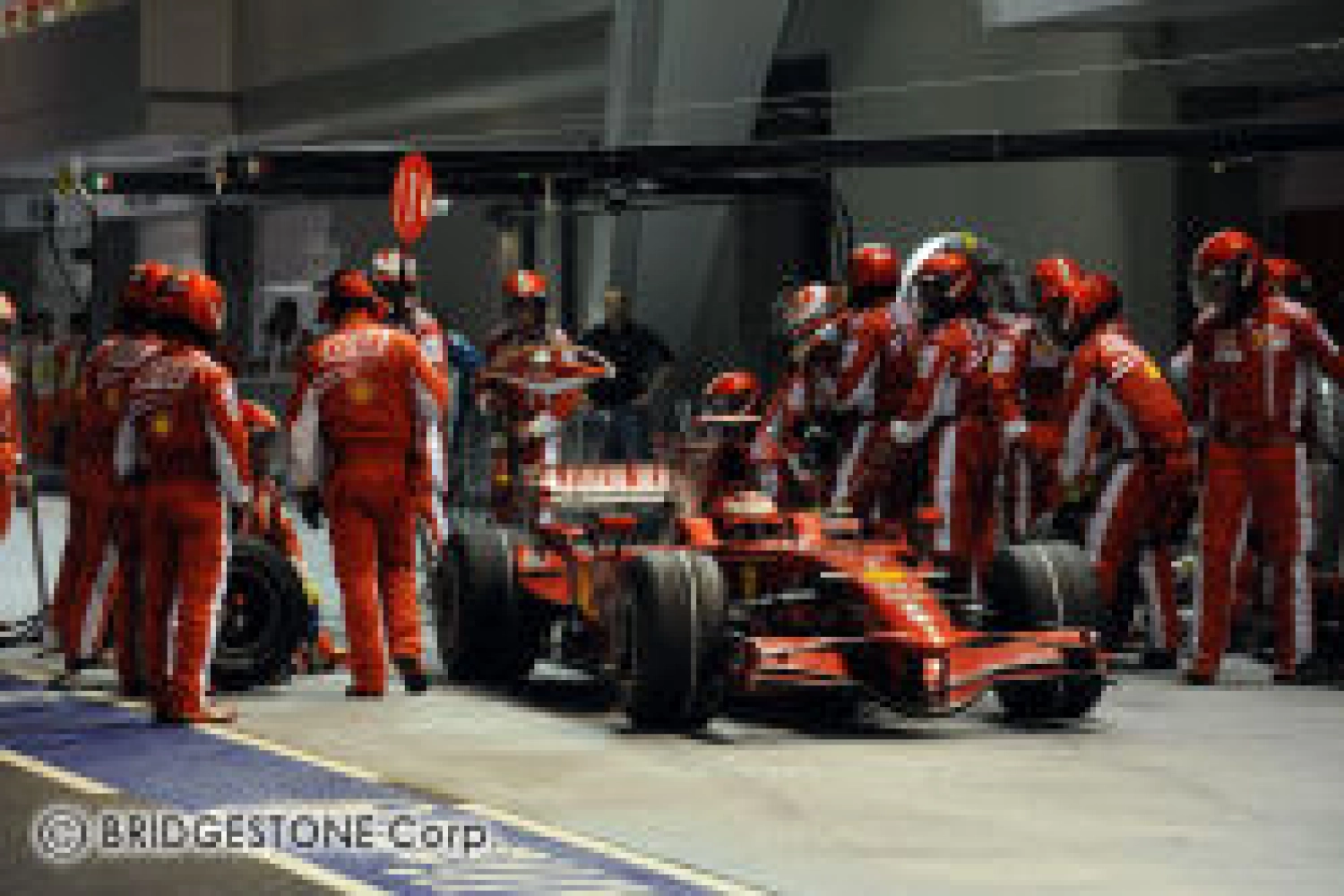 The Ferrari booth trains its employees on defibrillators