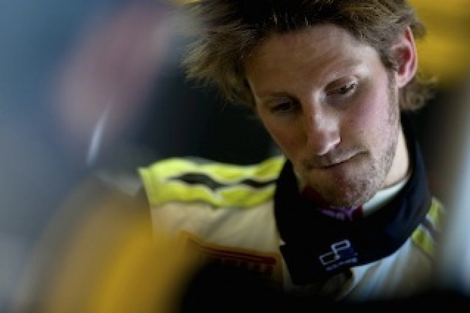 Romain Grosjean in testing for Lotus Renault GP in Valencia