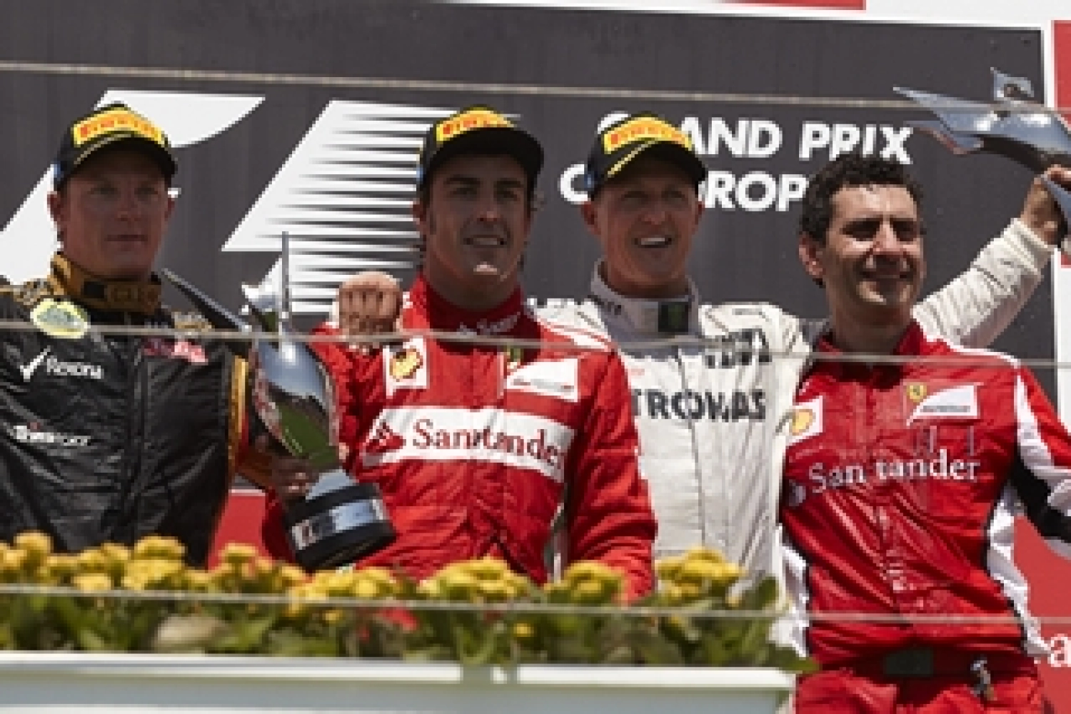 Alonso, Schumacher, and Räikkönen as seen by Andrea Stella