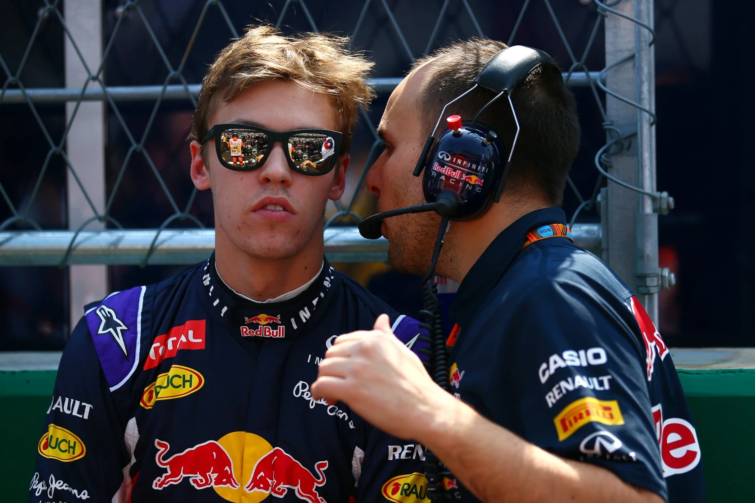 The podium narrowly escapes Daniil Kvyat and Red Bull