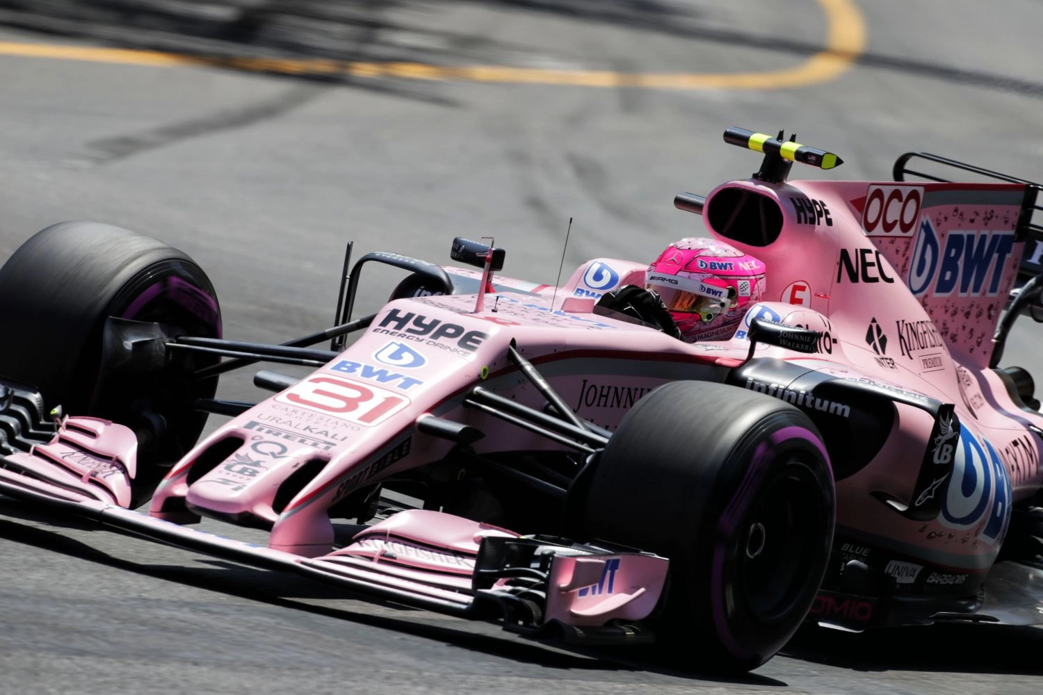 Esteban Ocon ran out of luck on the streets of Monaco