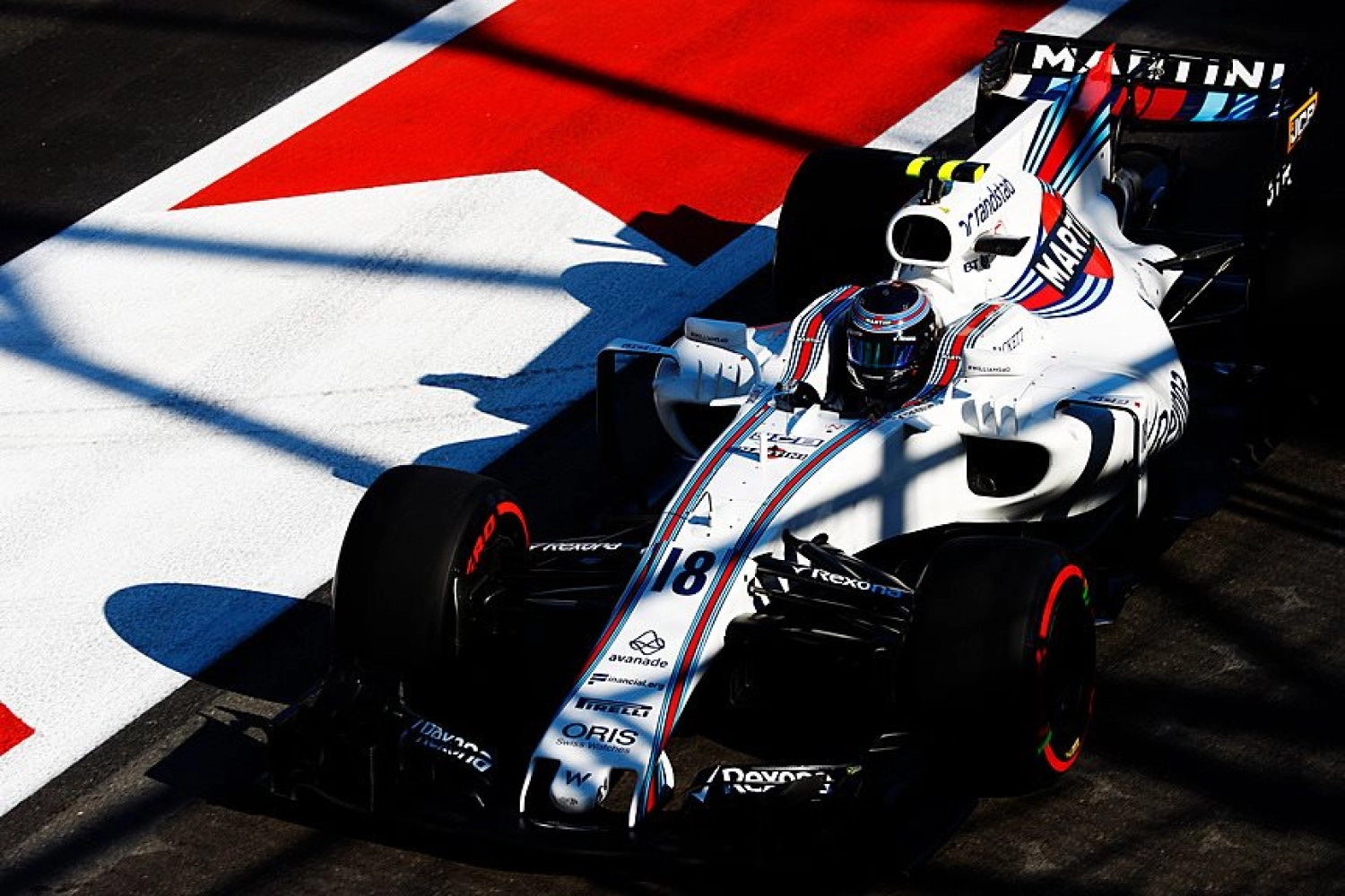 Lance Stroll ahead of Felipe Massa in Baku qualifying