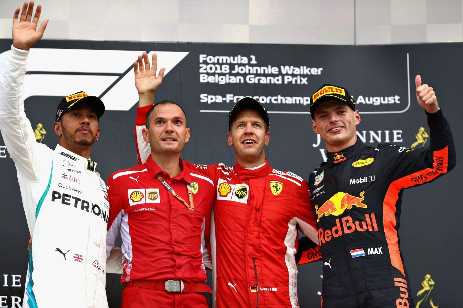 The reactions of the top 3 at Spa-Francorchamps