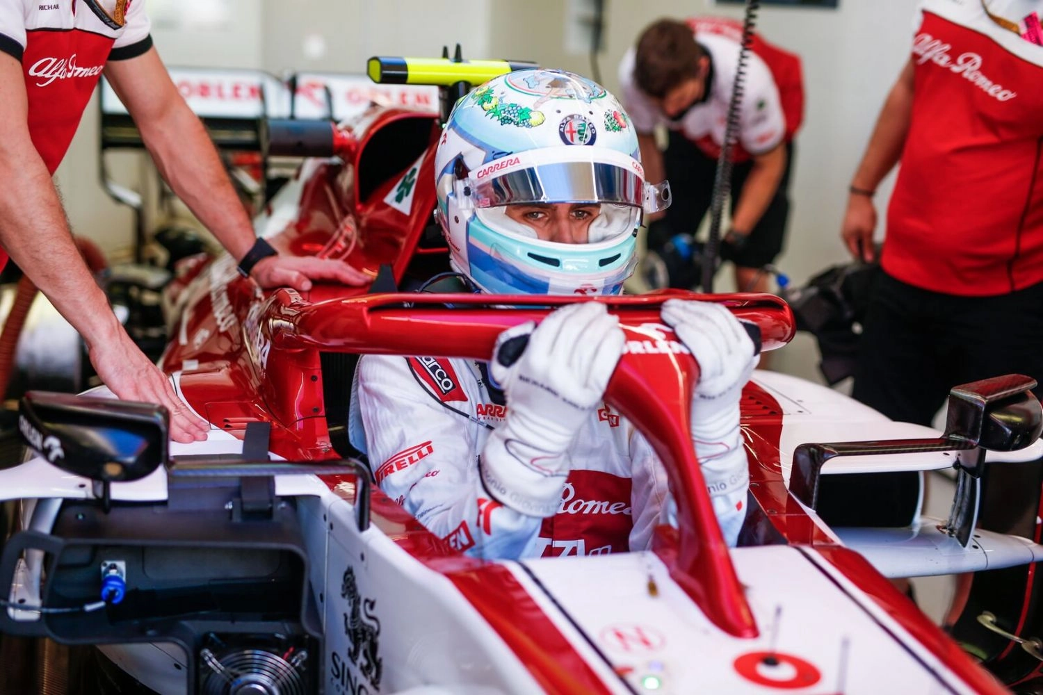Giovinazzi and Russell at fault during their formation laps