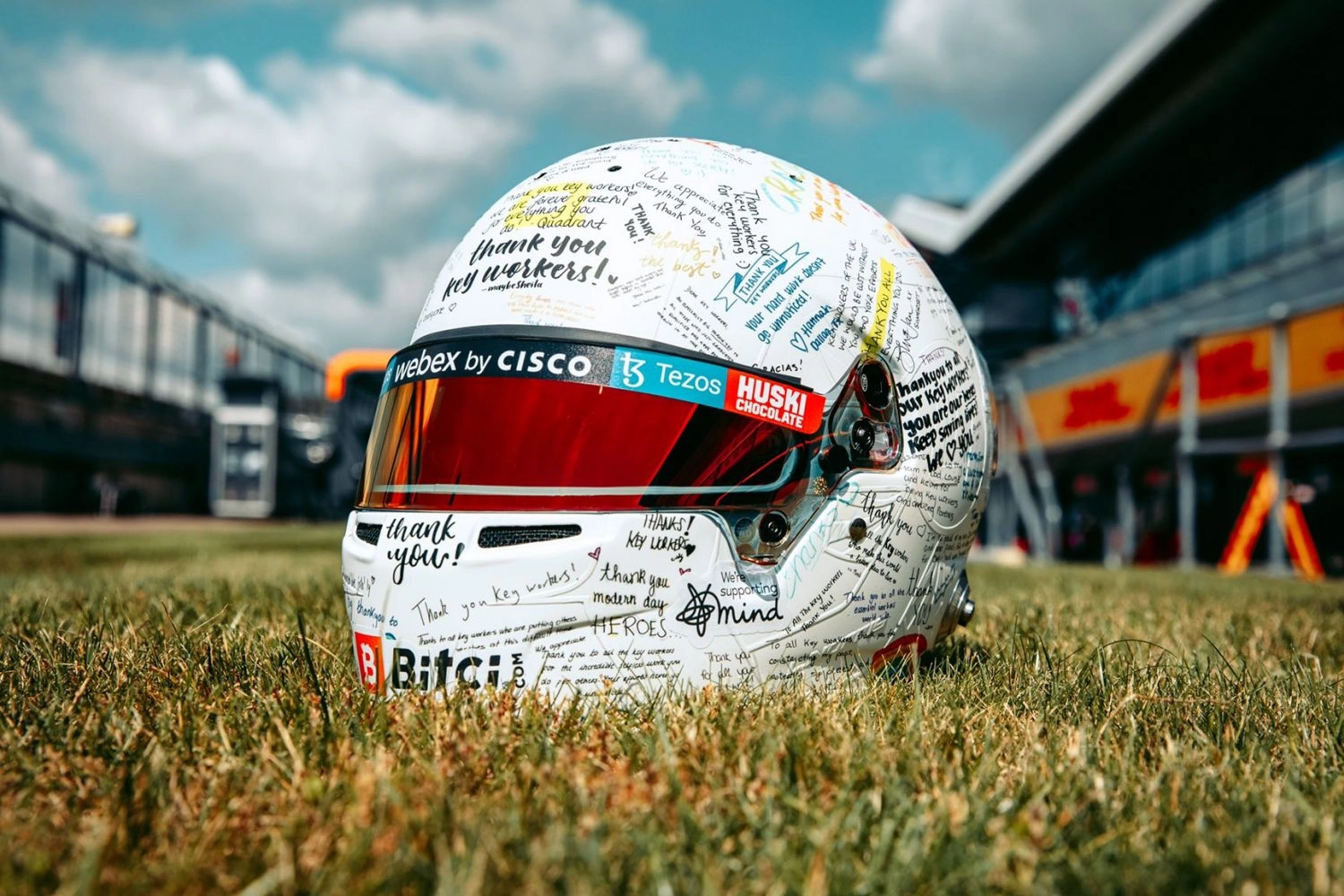 Special helmets for Lando Norris and George Russell at Silverstone