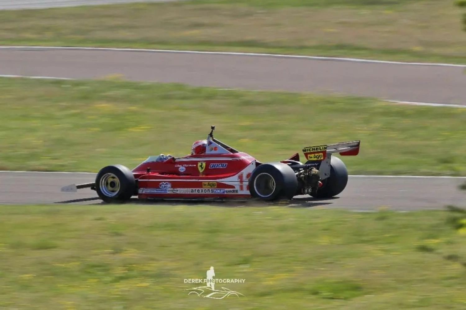 Charles Leclerc behind the wheel of Gilles Villeneuve’s Ferrari F1 312 T4