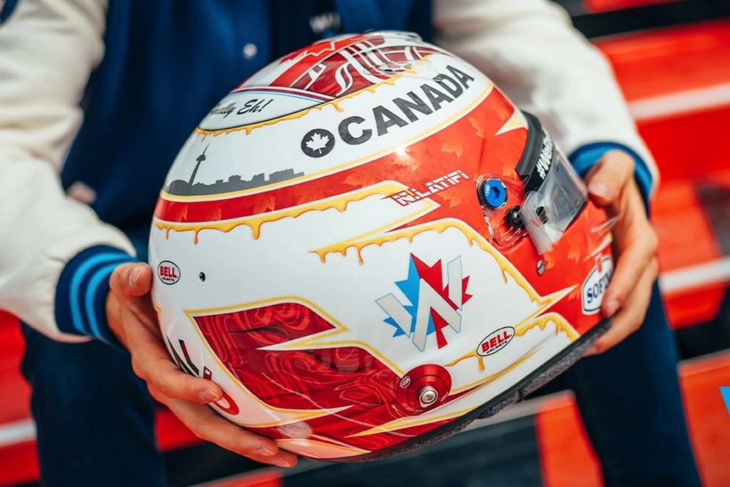 Latifi’s special helmet for his national Grand Prix