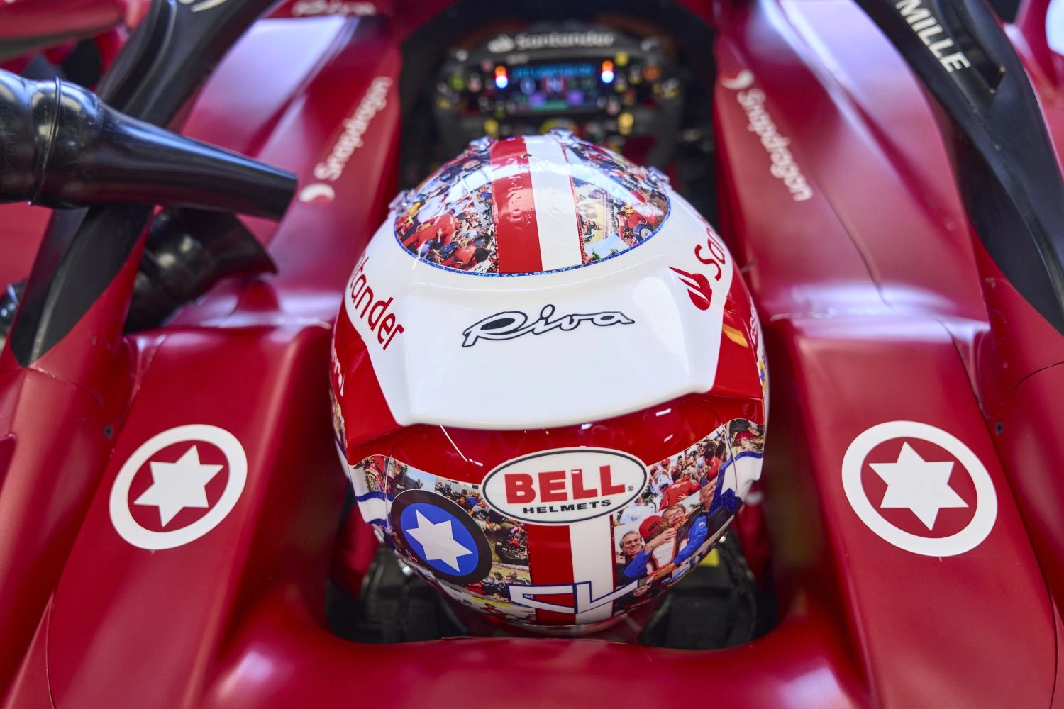 Charles Leclerc is wearing a special helmet at the French Grand Prix
