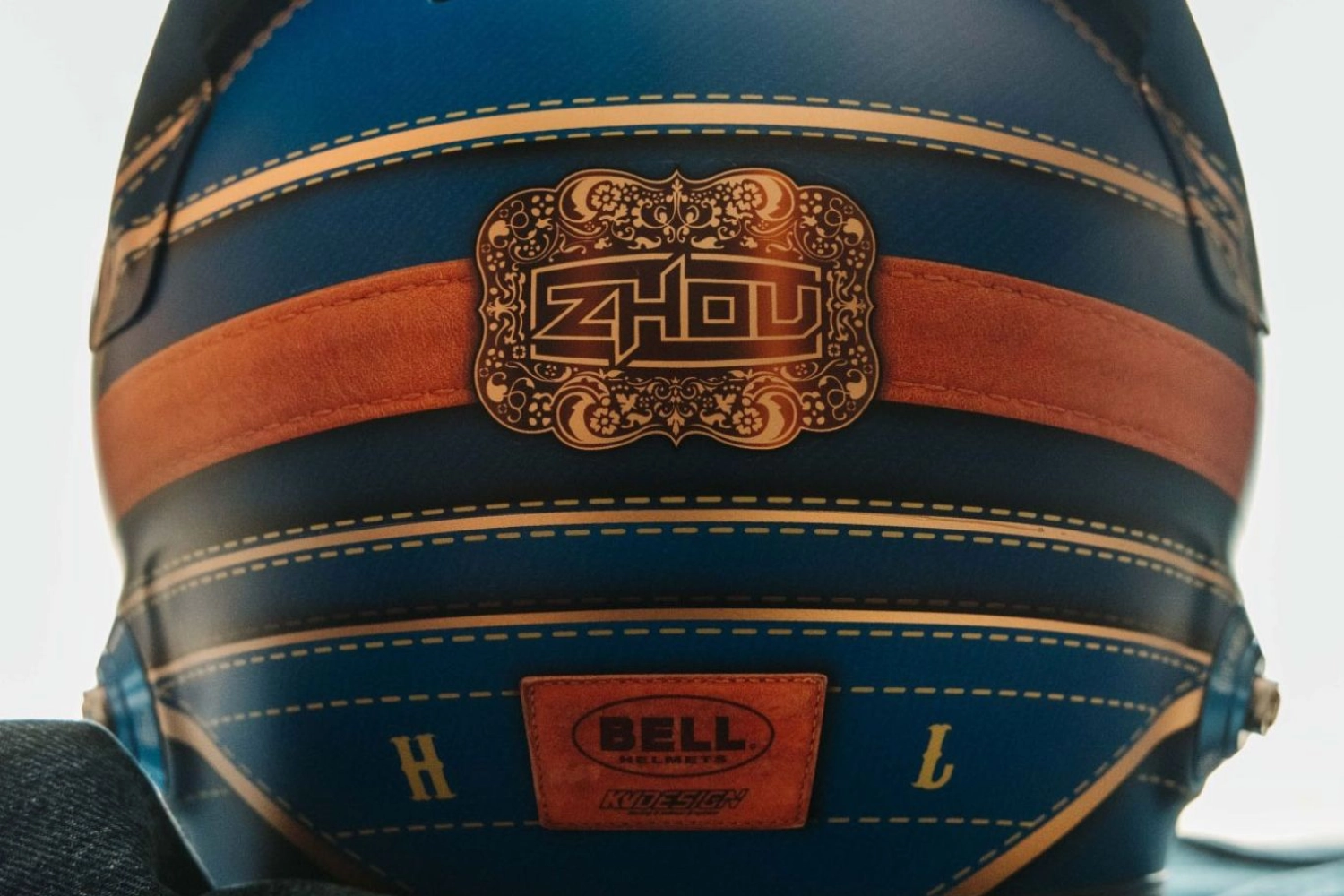 Zhou has a special USA helmet this weekend, in a Cowboy-Jean style