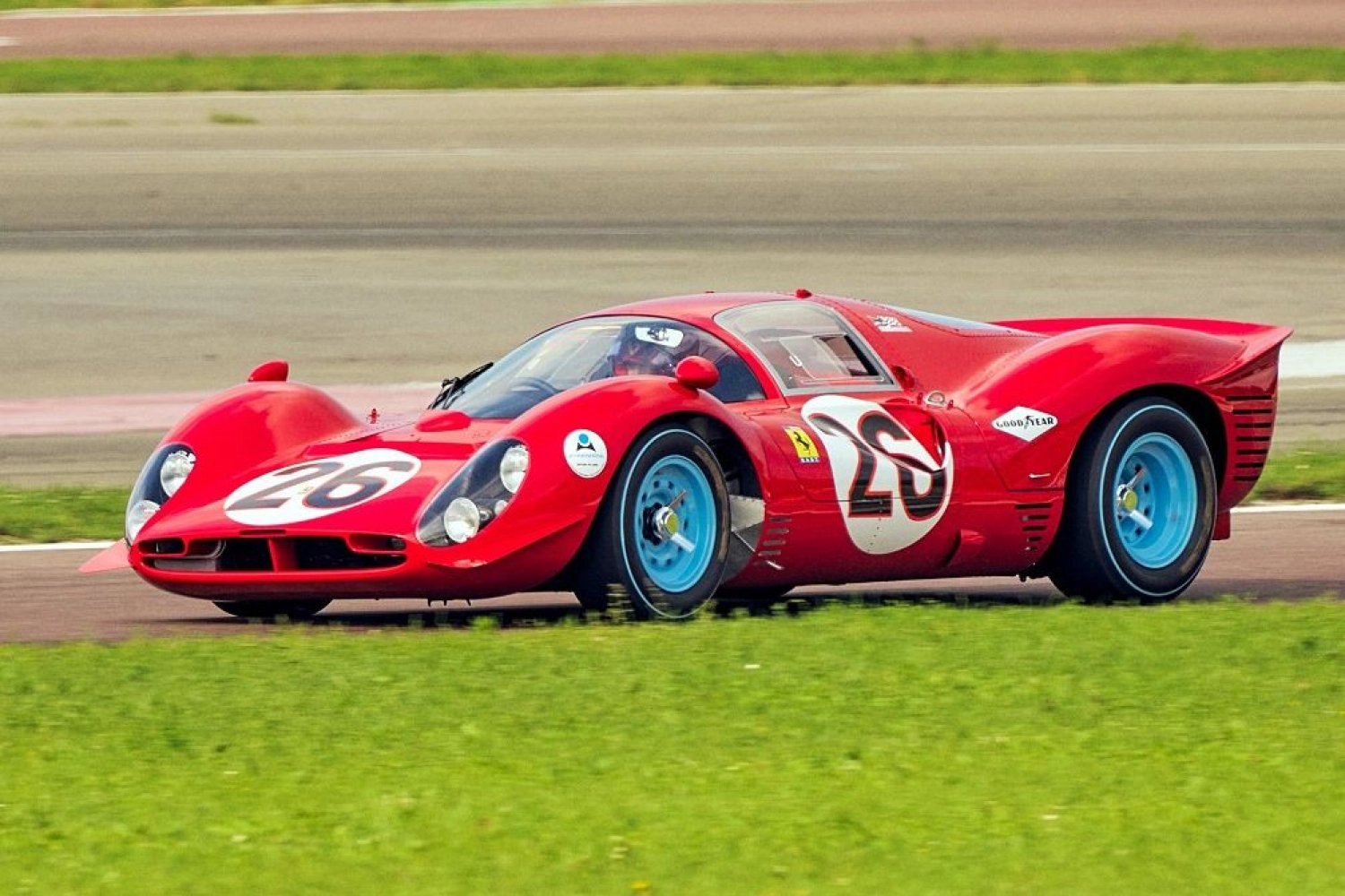 Carlos Sainz at the wheel of the legendary Ferrari 412P at Fiorano