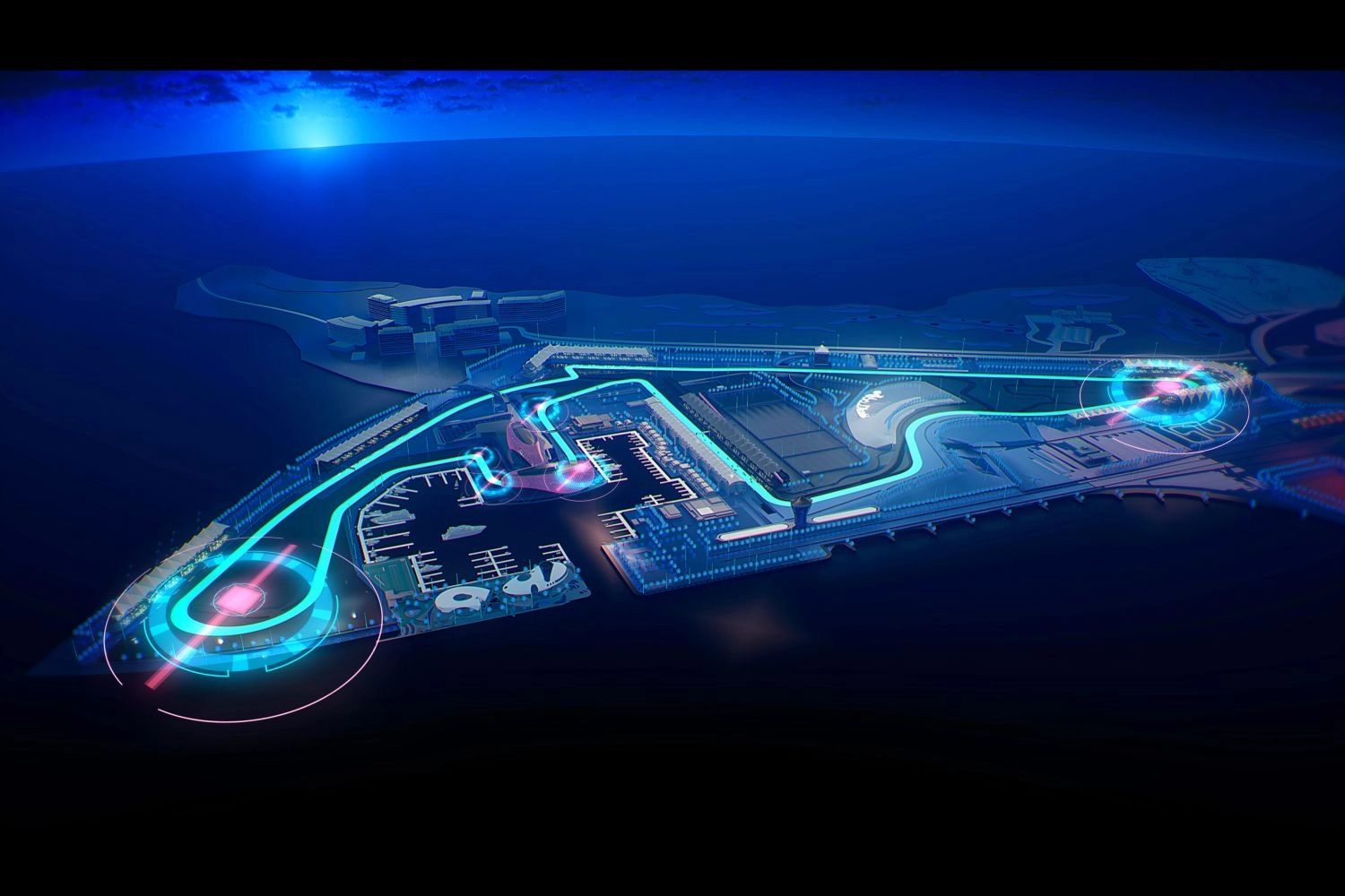 The Yas Marina circuit will have a “banking” similar to a speedway ring