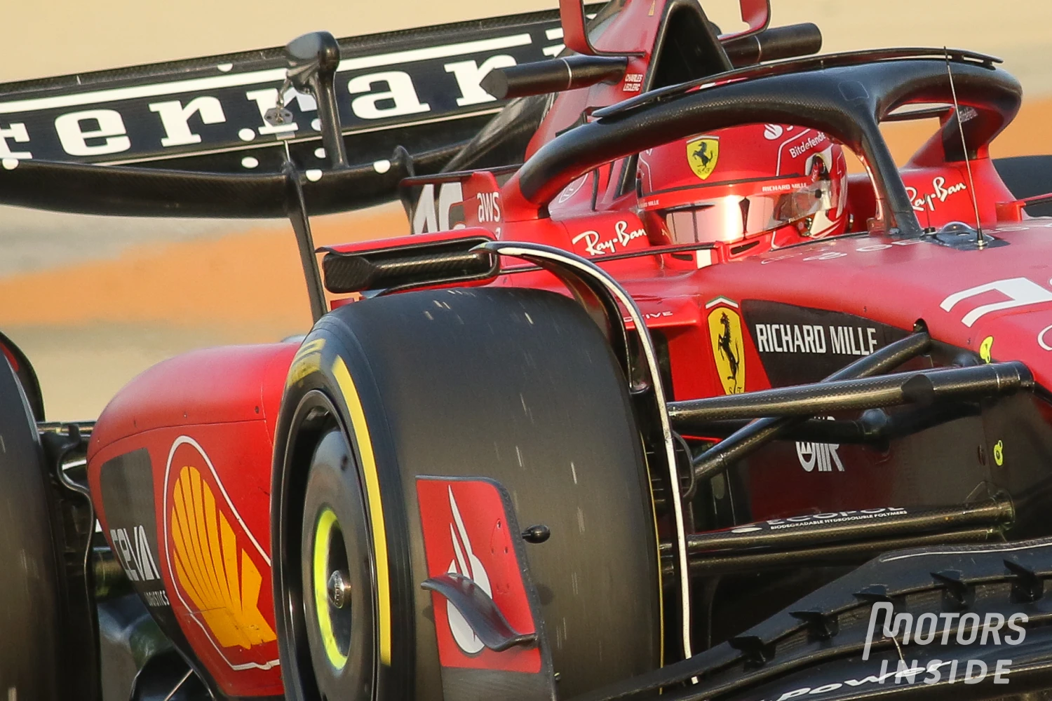Ferrari is testing a new wing on the halo this week in Bahrain