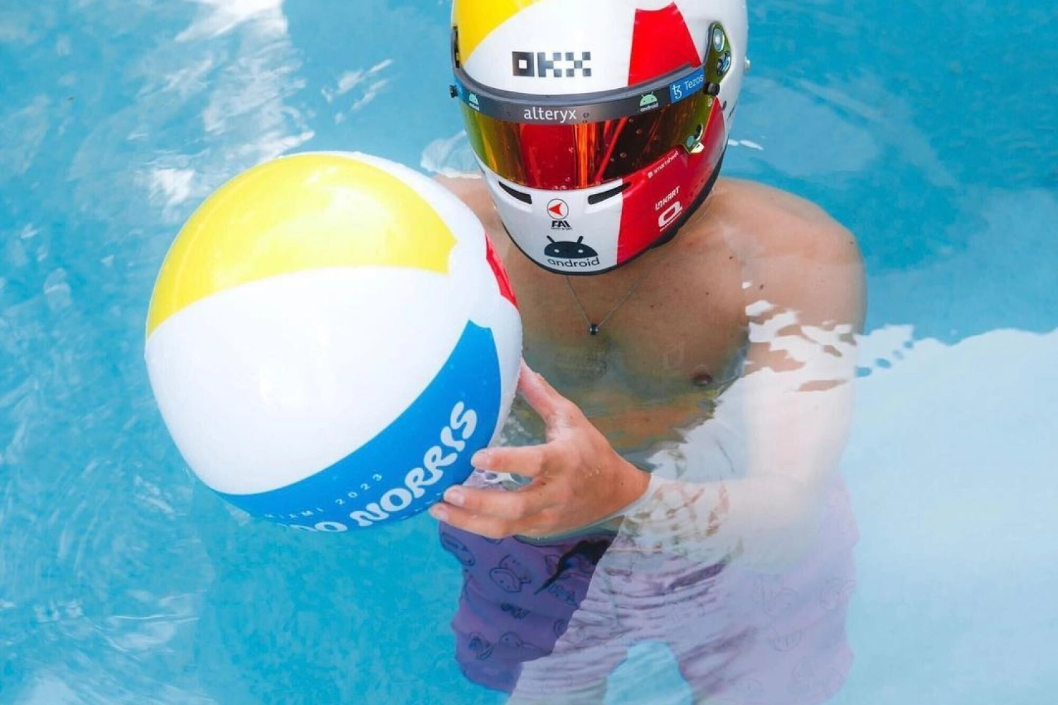 The new original helmet of Lando Norris in Miami