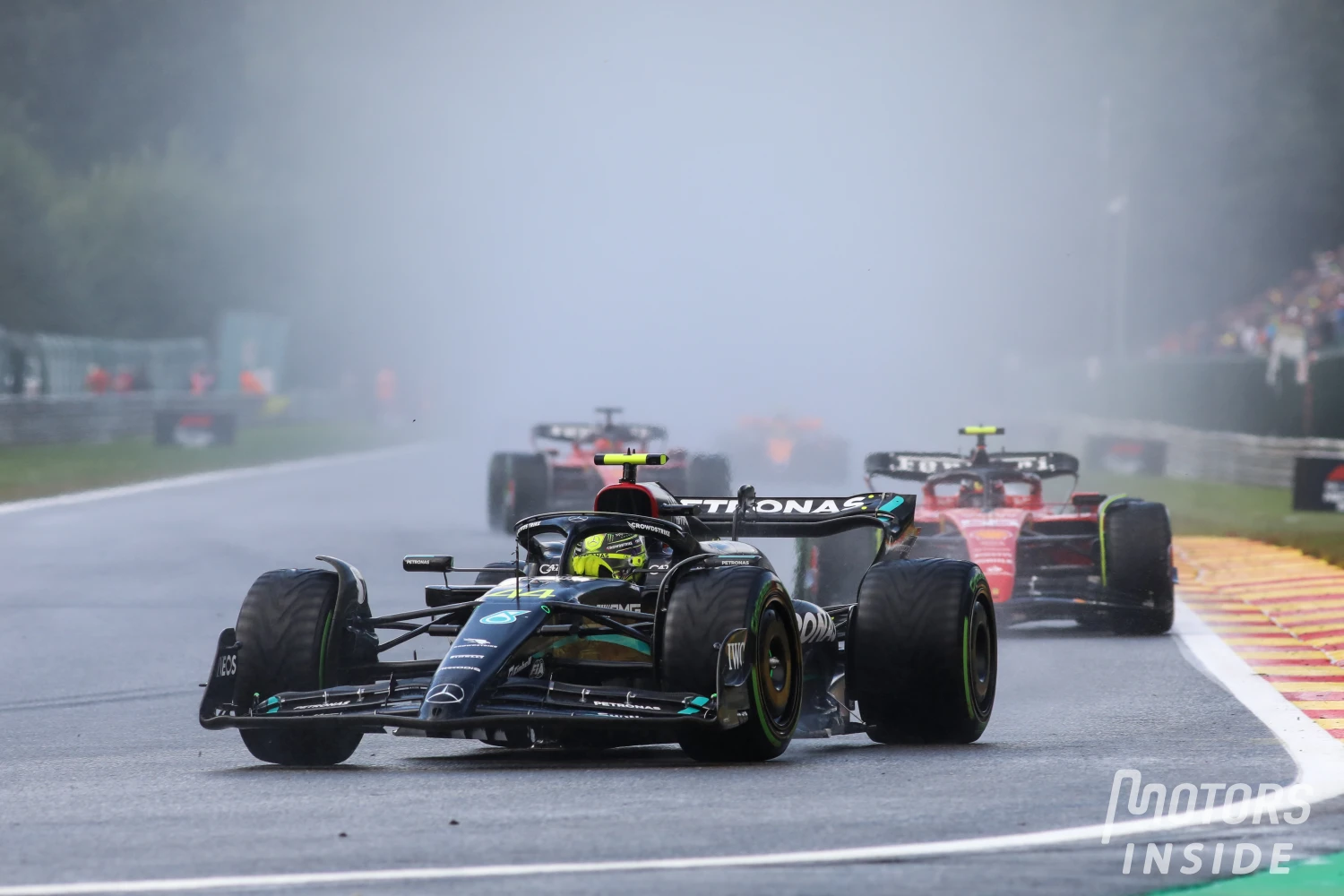 Lewis Hamilton suffered from “aquaplaning everywhere” on the Spa circuit
