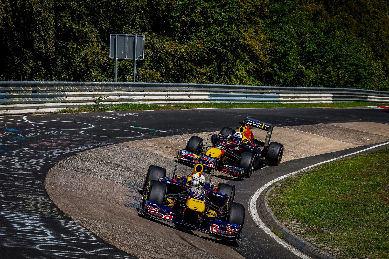 Sebastian Vettel has reunited with his Red Bull RB7 at the Nürburgring
