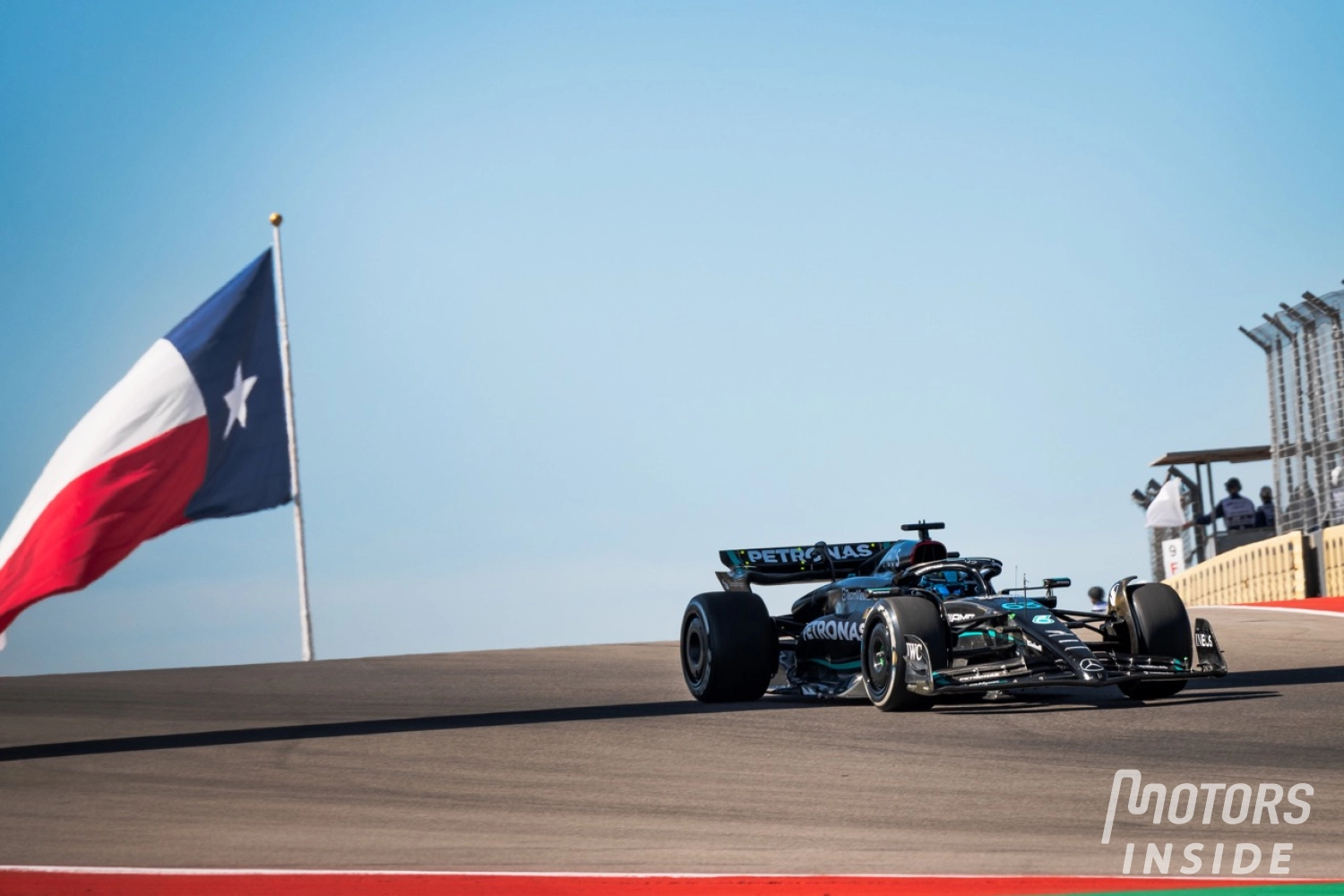 George Russell penalized in Austin