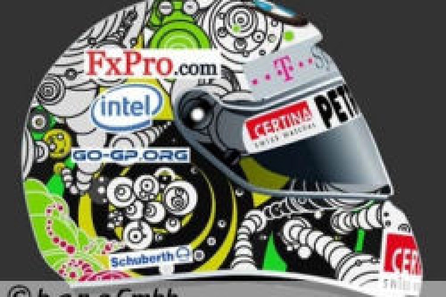 Un casque d&rsquo;Heidfeld à faire tourner les têtes…
