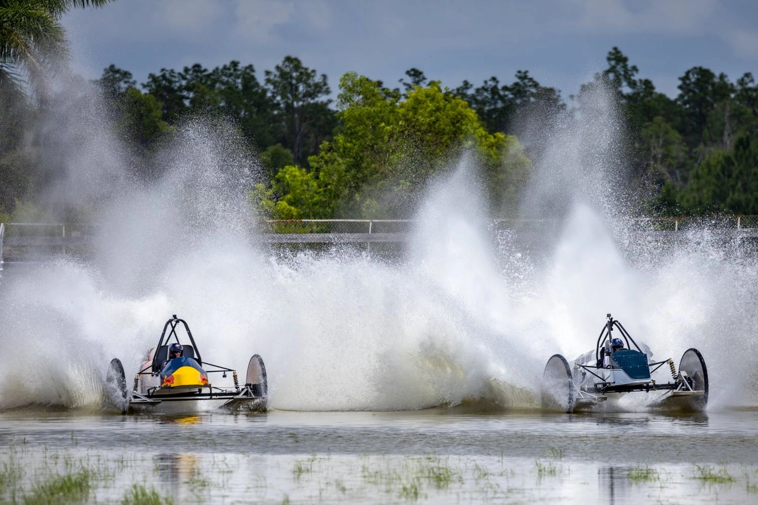 Verstappen et Tsunoda en Swamp Buggy dans les marécages des Everglades