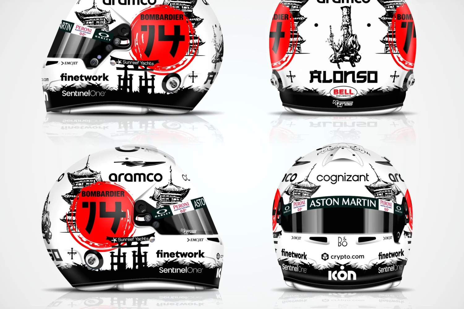 Fernando Alonso aux couleurs des samouraïs à Suzuka