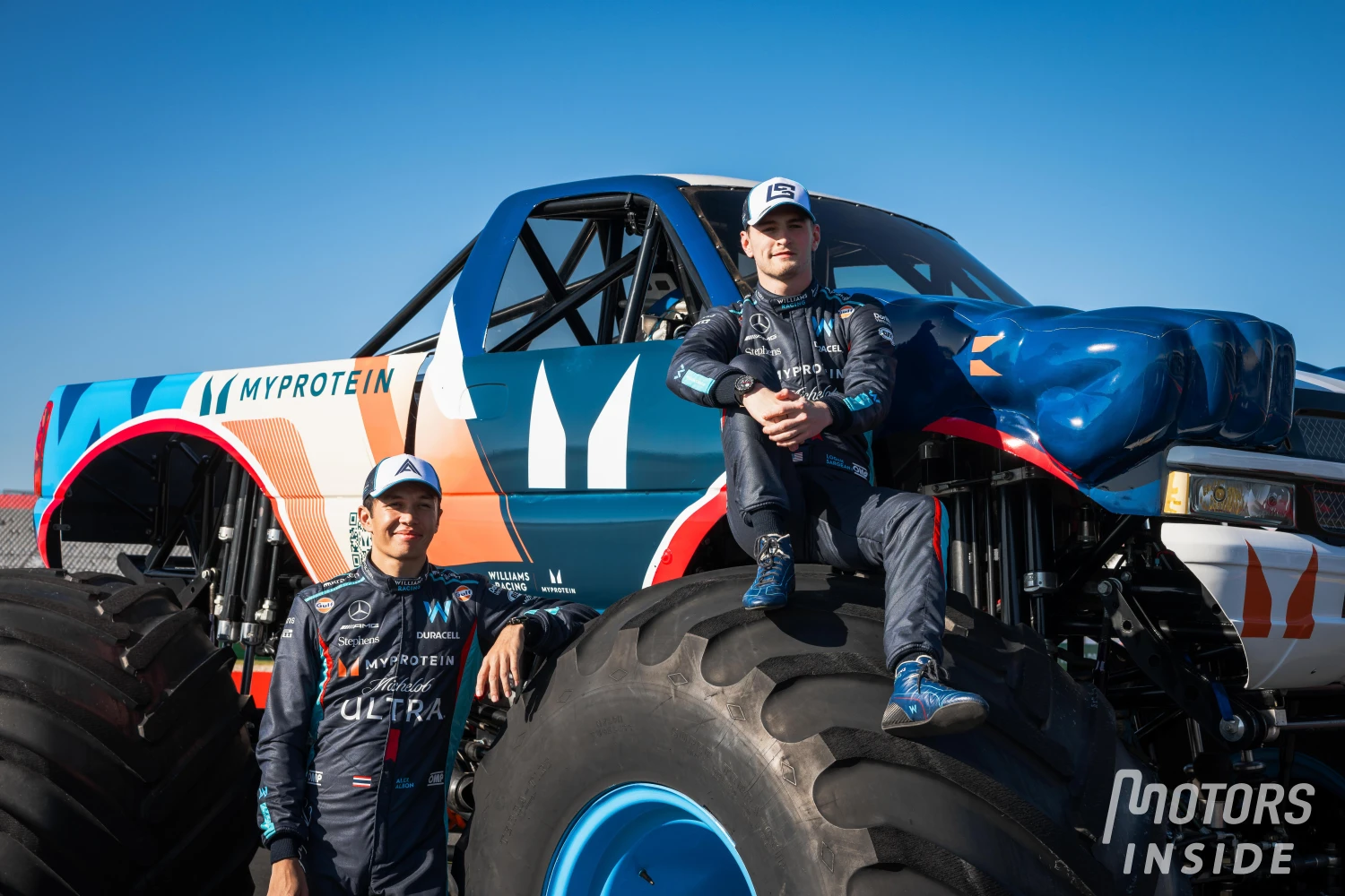 Williams annonce un partenariat avec THG à Austin, devant un Monster truck