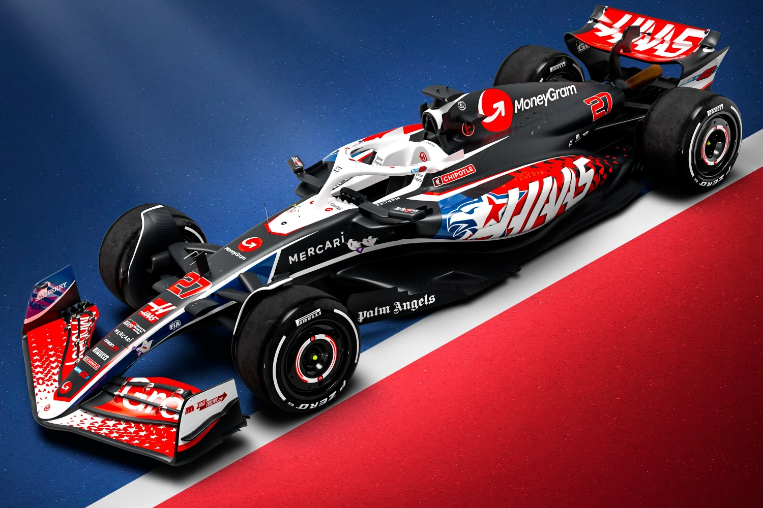Un design aux couleurs du pays pour Haas lors du GP des États-Unis