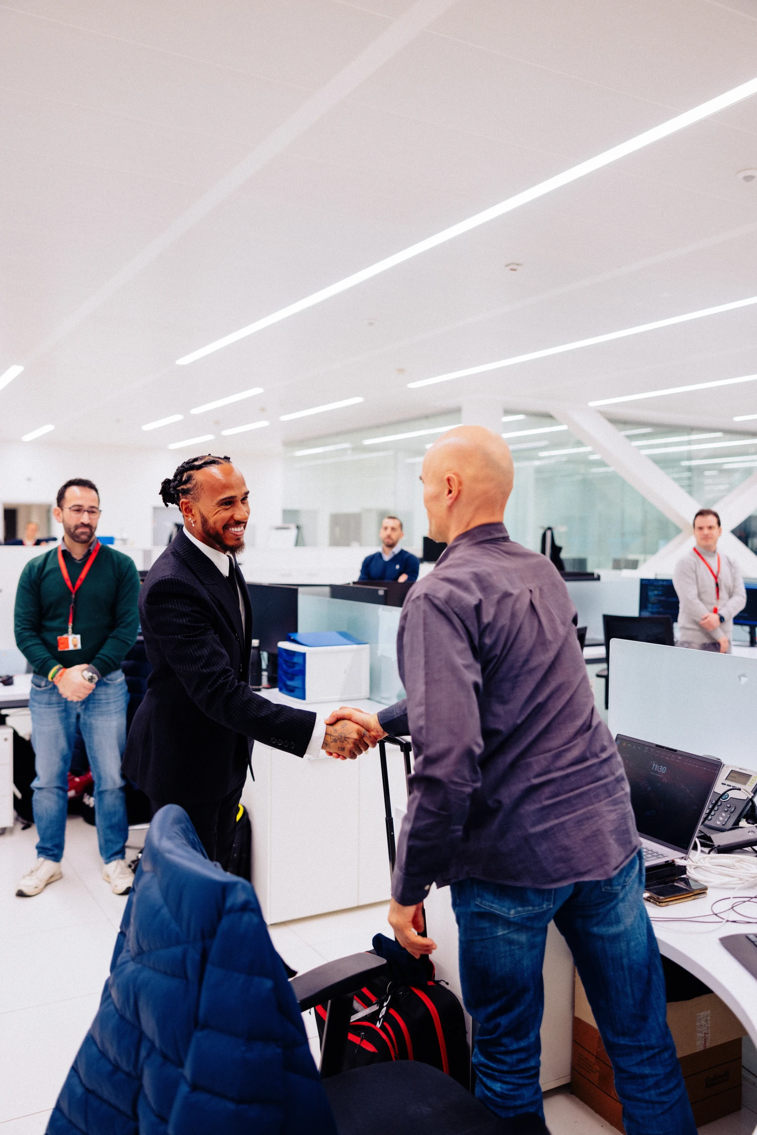 Lewis Hamilton en piste avec Ferrari sur le circuit de Barcelone cette semaine