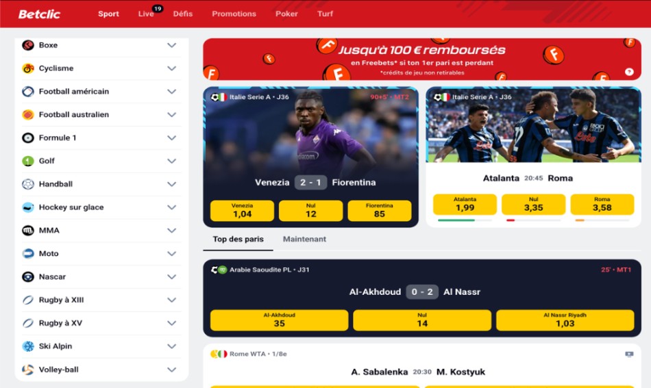 Site de paris sportifs - Betclic