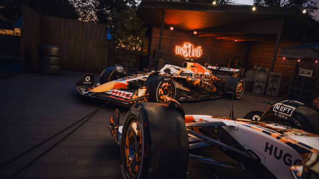 Racing Bulls – Motif tortue noir et ambre inspiré de Cash App © Racing Bulls 